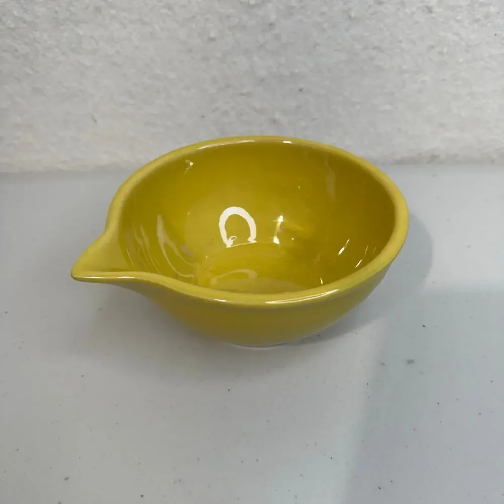 VTG McCoy Stoneware Vibrant Yellow Glaze Ceramic Spout Bowl Small Batter Bowl